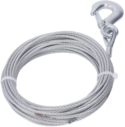 Dailygoods- Lierkabel 4 Mm x 12 M - Hoge Breeksterkte £2000 - Duurzaam - Roestvrij Staal - Betrouwbare Constructie - Robuust Ontwerp - Trekkoord