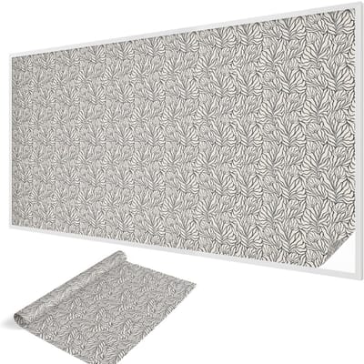 Wallfluent Glas in Lood Raamfolie - Bladeren bloemen Raamfolie Glas in Lood - 200x116 cm - Beige Zelfklevende Raamfolie Glas in Lood - Melkglas Folie met Glas in Lood Effect - Voor de woonkamer, voor het kantoor, voor de hal