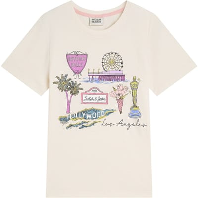 Scotch & Soda Girls La Graphic Tee Eggnog Taglia: L | T-shirt Outlet | kids