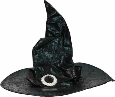 Zwarte heksenhoed met gesp voor dames - Halloween/horror
