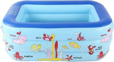 Opblaasbaar Zwembad - Kinderbad Peuterbad - Waterpret Buiten - Drie Luchtkamers - 130 x 85 x 55 cm - Blauw