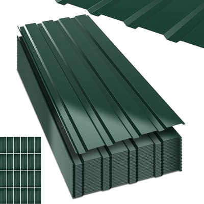 Trapezium Dakplaten 115×45 cm - Verzinkt Metaal - Weerbestendig & Roestvrij - 12㎡ - Groen