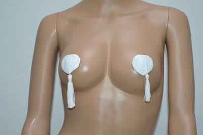 Witte Hartvormige Tepelstickers Tepel PlakkerTepelkwastjes Nipple Sticker