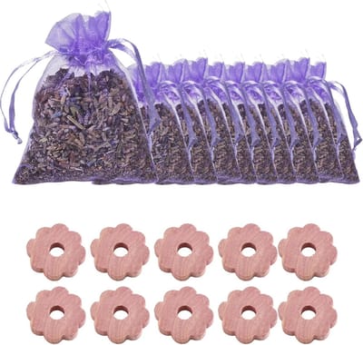 Mottenbescherming voor Kledingkasten - 30 Stuks Lavendel Geur, Kledingmotten, Bescherming voor Gedroogde Bloemen en Schoenen