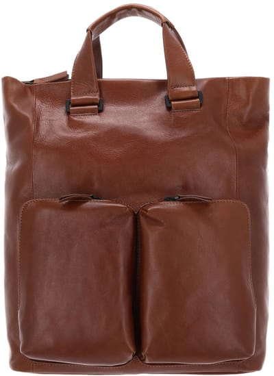 LEONHARD HEYDEN Leren laptop rugzak rugzak met laptopvak Porto Tote Bag / Rucksack 7815 Braun bruine