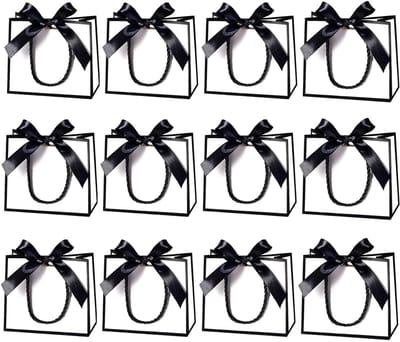 Dailygoods- Cadeauzakje Mini - 12 Stuks - Cadeauzakjes met Handgrepen - Bruiloft/Babyshower - 14 x 6 x 12 cm - Karton - Perfect voor Kleine Cadeaus - Geschenkzakje