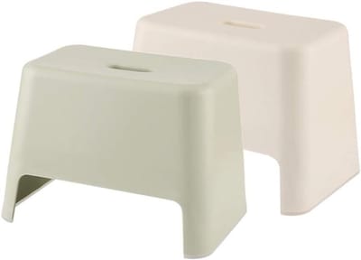 Badkamer Kruk - Douchekruk Toiletkruk - Veiligheid Verhoging - Antislip Bodem - 33.2x22.6x23.2cm - Wit