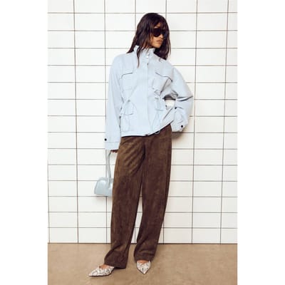 boohoo Dames Imitatie Suede Wijde Pijpenbroek | Chocoladebruin | Maat: 34