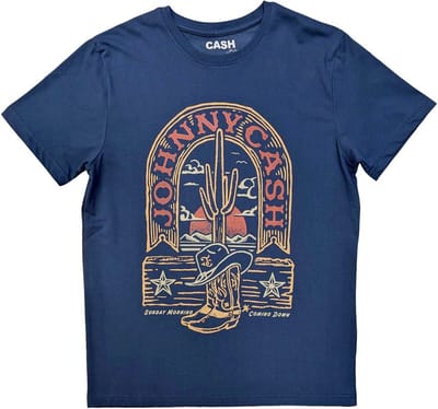 Johnny Cash - Sunday Morning Heren T-shirt - M - Blauw