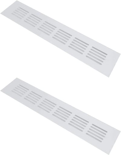 Ventilatierooster Set - Luchtgrille - Luchtcirculatie Verbeteren - Roestvrij Aluminium - 25x5 cm - Wit