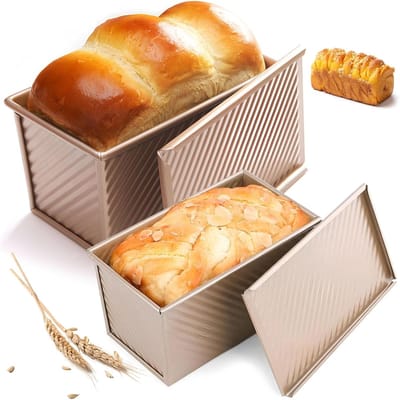 Broodvorm, 2 stuks broodvorm met deksel rechthoekige broodvorm broodvorm Geschikt voor toast, sandwiches, gebak