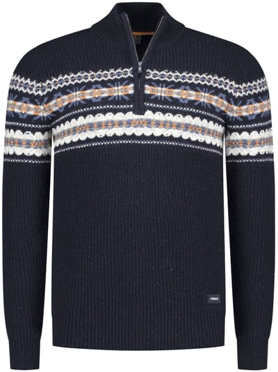 NZA - Blauwe katoenen half zip