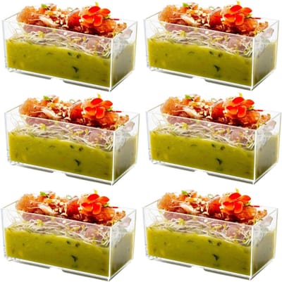 longziming - Transparante Dessertcups - Kristalplastic Pudding Bakjes - Rechthoekige Dessertbekers - Stapelbaar Ontwerp - Modern Transparant Uiterlijk - Ruimtebesparende Opslag - Ideaal Voor Feesten - 50 Stuks