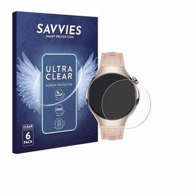 Savvies - Screenprotector voor Huawei Watch 5 (42 mm) - Folie Beschermfolie transparant 6 Stuks