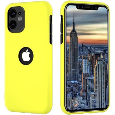 ShieldCase dubbellaags siliconen hoesje geschikt voor Apple iPhone Xr - geel-zwart - Beschermhoesje - Shock proof Hardcase - Siliconen - TPU Case shockproof - Beschermhoes