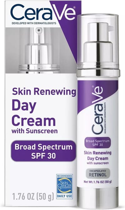 CeraVe Skin Renewing Retinol Dagcrème met Zonnebrandcrème - Anti-aging - SPF 30 - Verzacht en Hydrateert de huid