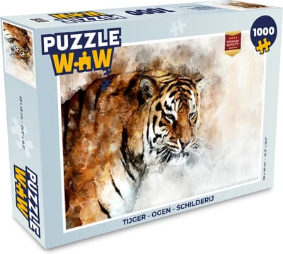Puzzel Tijger - Ogen - Schilderij - Legpuzzel - Puzzel 1000 stukjes volwassenen