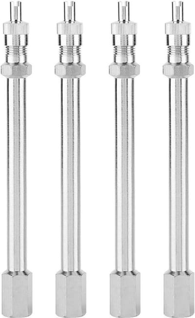 SnelShoppen - 4 Stuks 100mm Chroom Ventielverlengstuk Auto Velgen Verlengstuk Banden Ventiel Verlengstuk Auto Truck