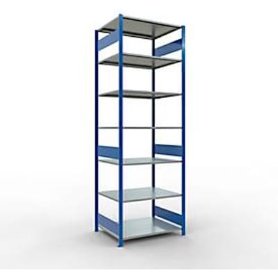 Legbordstelling MULTIplus150 - 7 legborden - L 1000 x B 600 x H 3000 mm - draagvermogen 150 kg - gentiaanblauw RAL 5010