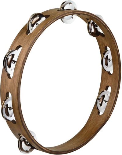 Meinl Traditional Tambourine TA1WB, 10", Single Row - Tamboerijn