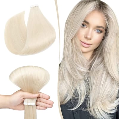 Haarverlängerung Tape Extensions 100% Remy Echthaar 10 PCS Glatt en Natuurlijk 50.8 cm (25g) voor Volumineus Haar