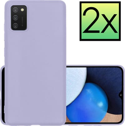 Hoesje - 2 Stuks - Geschikt voor Samsung Galaxy A03s - Sterk & Shockproof - Case Siliconen - Back Cover - Telefoon Hoes - Lila
