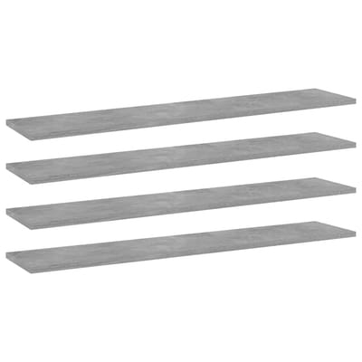 vidaXL - Wandschappen - 4 - st - 100x20x1,5 - cm - bewerkt - hout - betongrijs