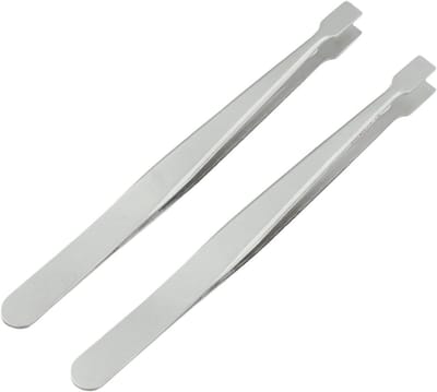 Platte Pincet - Roestvrij Gereedschap - Precisie Werk - Brede Punt - 120 mm - Zilver