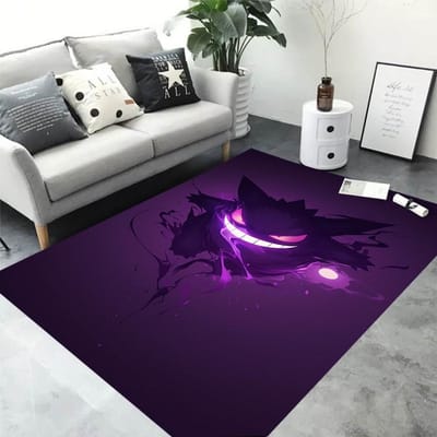Creatief Gengar Pokemon Anime Tapijt voor Woonkamer Slaapkamer Kinderen Antislip Speelmat Balkon Lounge Bank Kleed Cadeau Idel 50X80CM