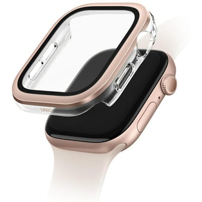 Étui UNIQ Voute pour Apple Watch Series 10 46mm verre trempé rose-doré