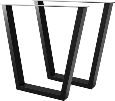 MetaloPro Tafelpoten Atria Lite - 2x Zwarte Metalen Trapeziumvormige Poten In U-Vorm Voor Moderne Minimalistische Tafels In Huishoudens En Kantoren