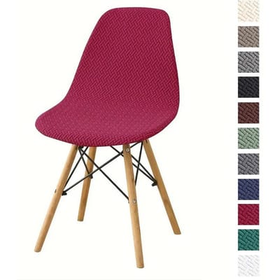Nieuwe Schelpstoelhoes voor Thuis Hotel Restaurant Eetkamerstoel Eames Schelpstoelhoes T-vormige Stofbestendige Stoelhoes 40*40*22cm bordeaux