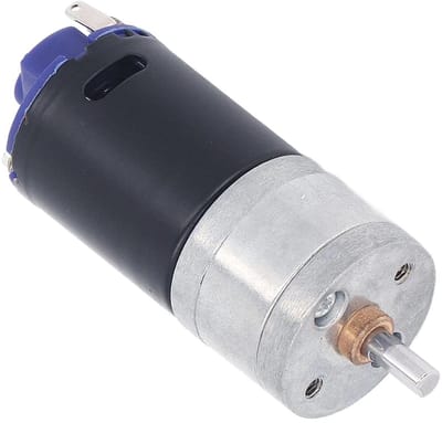 Reductiemotor 12V - Motor met tandwielen - Robotica projecten - Volledig metalen tandwielen - 4 x 12D mm as - Zilver