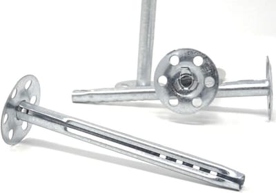Isolatiepluggen Metaal - Isolatiehouders Pluggen - Isolatie Bevestigen - Eén Delig Element - 20 Stuks Ø 8 mm - Zilver