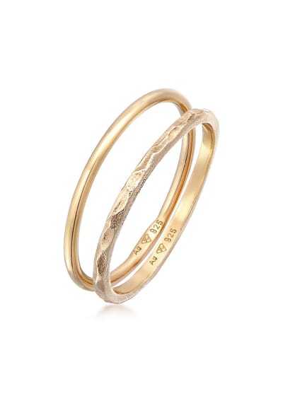 Elli - Ring - Dames Band Set van 2 Stack in 925 Sterling Zilver - Dames