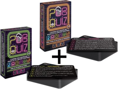 COMBI-DEAL: Pubquiz #2 + #3; 2x 9x pubquiz van 6 rondes - quizpuzzels - pocketformaat Vragenspel - Kaartspel - Quizspel / Partyspel met Trivia voor thuis, in de kroeg of onderweg - 4-24 spelers / groepen - totaal 396 vragen over Nederland!