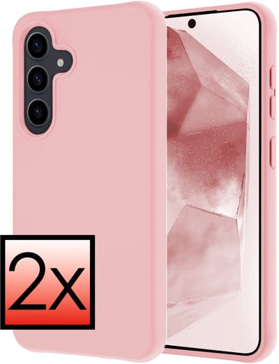 Hoesje - 2 Stuks - Geschikt voor Samsung Galaxy A56 - Sterk & Shockproof - Case Siliconen - Back Cover - Telefoon Hoes - Lichtroze