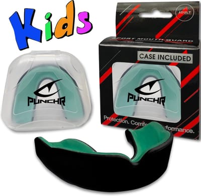 PunchR™ Pro Gel-Fit Gebitsbeschermer MG-008 Kids Mintgroen Zwart