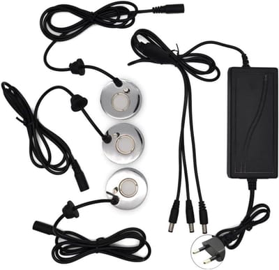 Mist Maker Set - Luchtbevochtiger Verstuiver - Vijver Decoratie - Waterniveausensor - 3 Sproeikoppen - Zwart Zilver