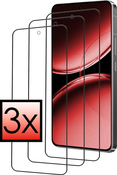 Screenprotector Geschikt voor Oneplus Nord 4 Screenprotector Tempered Glass Gehard Glas Full Cover - 3 PACK