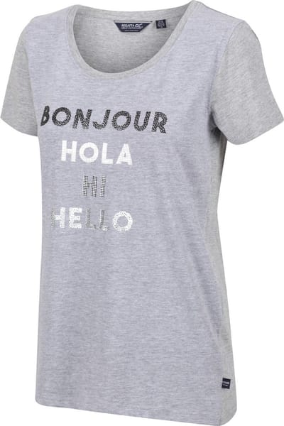 Het Regatta Filandra VI T-shirt met korte mouwen - dames - Coolweave - katoen - Zilver
