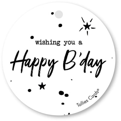 Tallies Cards - kadokaartjes  - bloemenkaartjes - Wishing you a happy b'day - Black&White - set van 5 kaarten - verjaardagskaart - verjaardag - felicitatie - proficiat - 100% Duurzaam