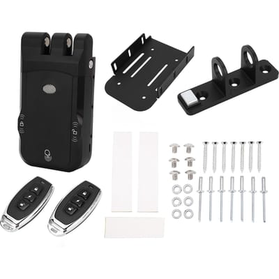 Serrure électronique invisible sans clé, déverrouillage tactile intérieur, télécommande sans clé pour la maison black