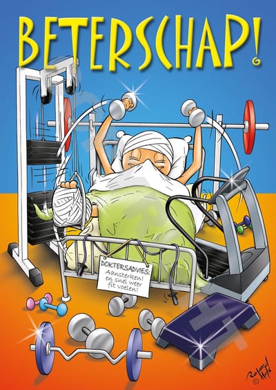 Ansichtkaart 50 stuks BETERSCHAP! Fitnessbed - Fitness