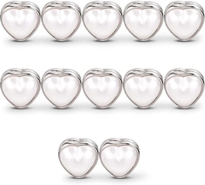 12 Sets Zilveren Magnetische Parels voor Bruidsjurken en Sjaals - Sterke Dubbelzijdige Magneten voor Bruiden en Meisjes