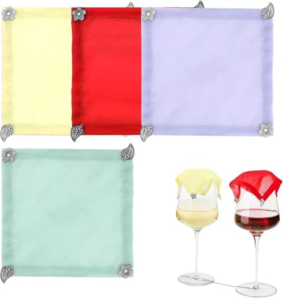 Wijnhoezen voor glazen - Drankafdekkingen - Buiten dineren - Vliegwerend gaas - 10x10 cm - Meerdere kleuren