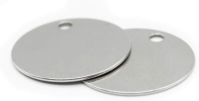 Ronde Metalen Blanks - Graveerbare Tags - Sieraden Maken - Roestvrij Staal - 3 CM Diameter