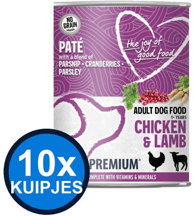 10x Euro-Premium - Pate Adult Chicken & lamb - Hondenvoer Natvoer - 400 g