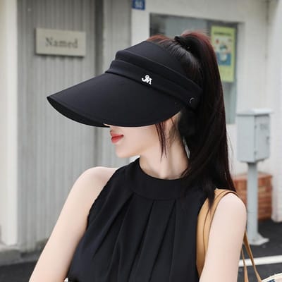 Nieuwe Zomer Twill Zonnehoed Modieus en Veelzijdig Reis Zonnebeschermingshoed Hoge Paardenstaart Lege Top IJszijde Vinyl Zonnehoed one size fits all gray