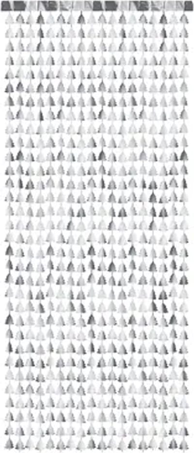 Partydeco - Deurgordijnen Kerstbomen - Zilver
